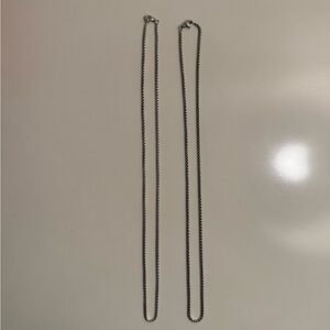 David Yurman Sterling Silver Box Chain Necklace (set of 2) - Silver